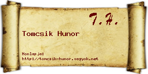 Tomcsik Hunor névjegykártya